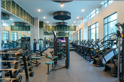 Fitness center with weights and cardio equipment