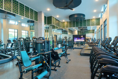 Fitness center with weights and cardio equipment