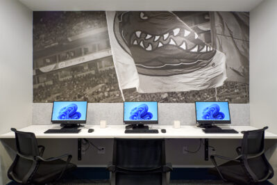 Computer lounge with multiple work stations