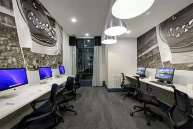 Computer lounge with multiple work stations