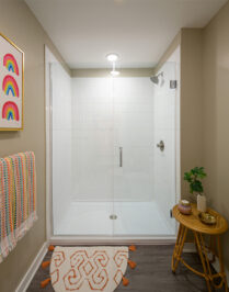 Bathroom with a walk in shower