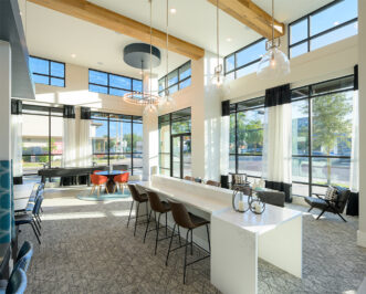 Interior lounge with large meeting space