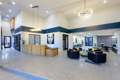Student housing lobby