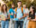 Group of college student walking to class