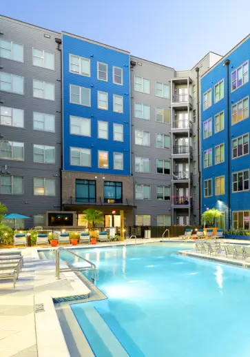 a resort-style outdoor swimming pool